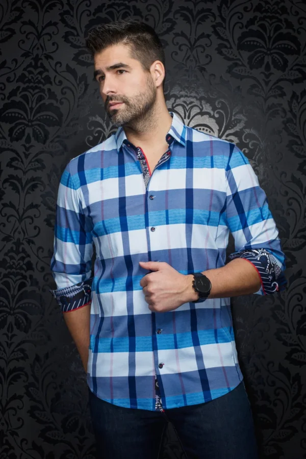 Schumann | Indigo Blue | Stripe | Long Sleeved Shirt