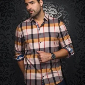 Schumann | Tobacco | Beige | Stripe | Long Sleeved Shirt