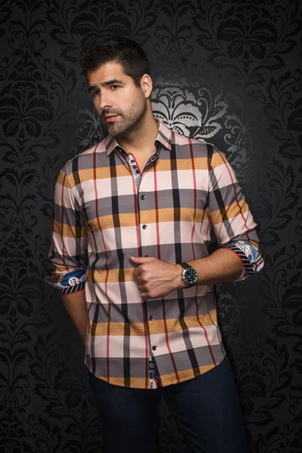 Schumann | Tobacco | Beige | Stripe | Long Sleeved Shirt