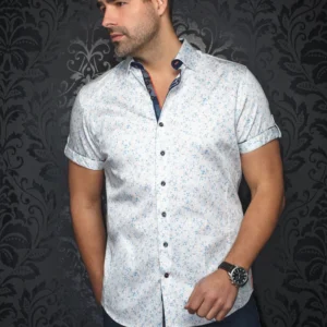 Alfieri | White | Blue | Short Sleeved Shirt