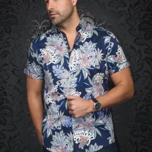Corrado | Navy | Floral | Short Sleeved Shirt