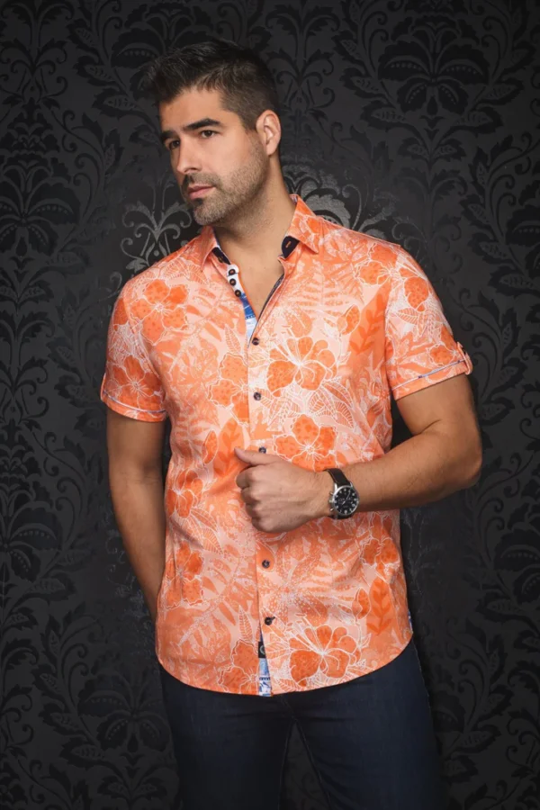 Ronaldo | Orange | White | Short Sleeved Shirt