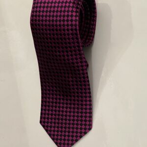 Magenta | Black | Diamond Print | Silk Tie