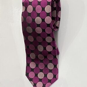 Magenta | Round Print | Silk Tie