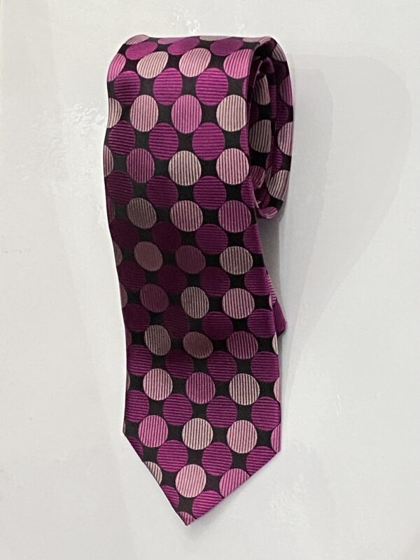 Magenta | Round Print | Silk Tie