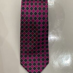 Magenta | Navy | Diamond Print | Silk Tie