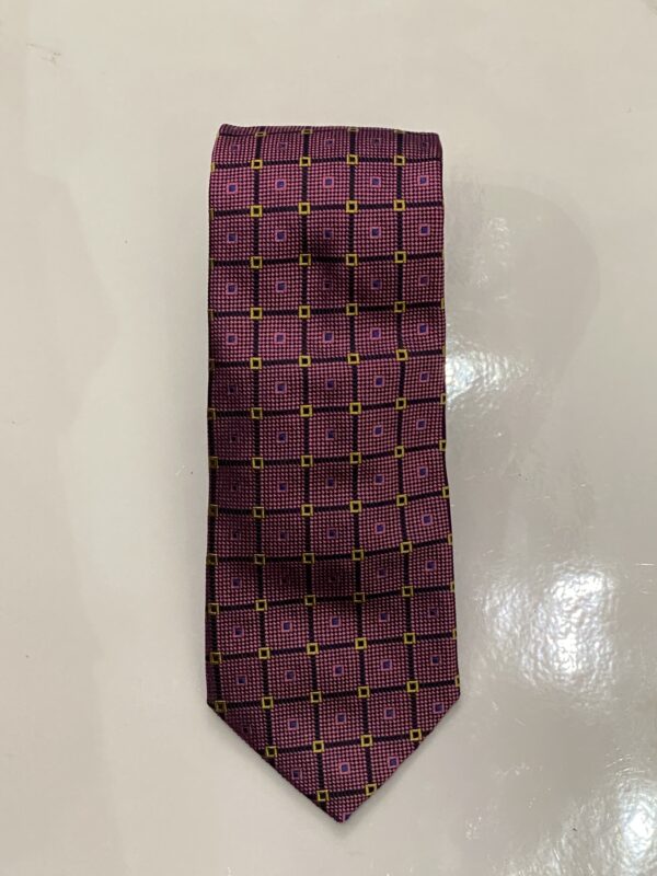Dusty Rose | Yellow | Navy | Square Print | Silk Tie