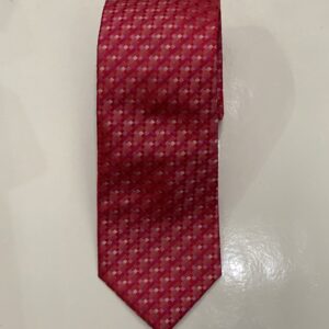 Deep Pink | Magenta | Red | Small Diamond Print | Silk Tie