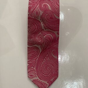 Deep Pink | Grey | Print | Silk Tie
