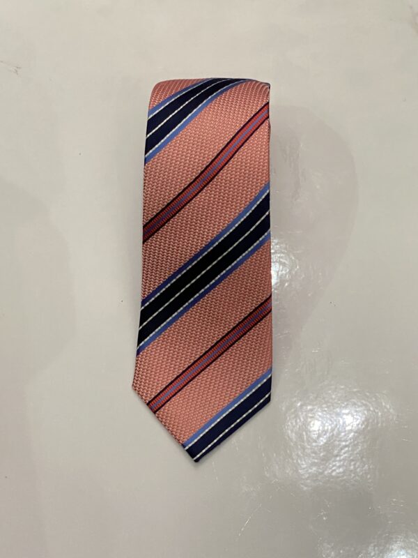 Peach | Blue | Red | Stripe | Silk Tie
