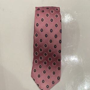Coral Pink | Navy | Print | Silk Tie