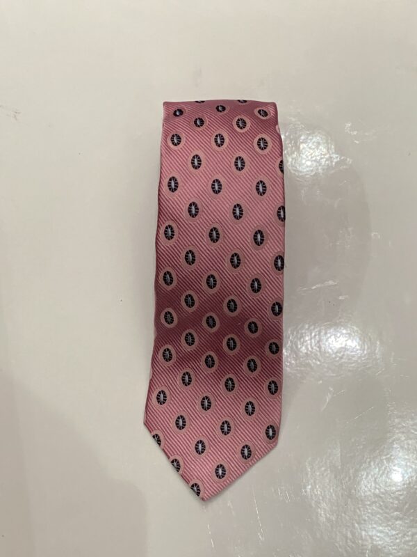 Coral Pink | Navy | Print | Silk Tie