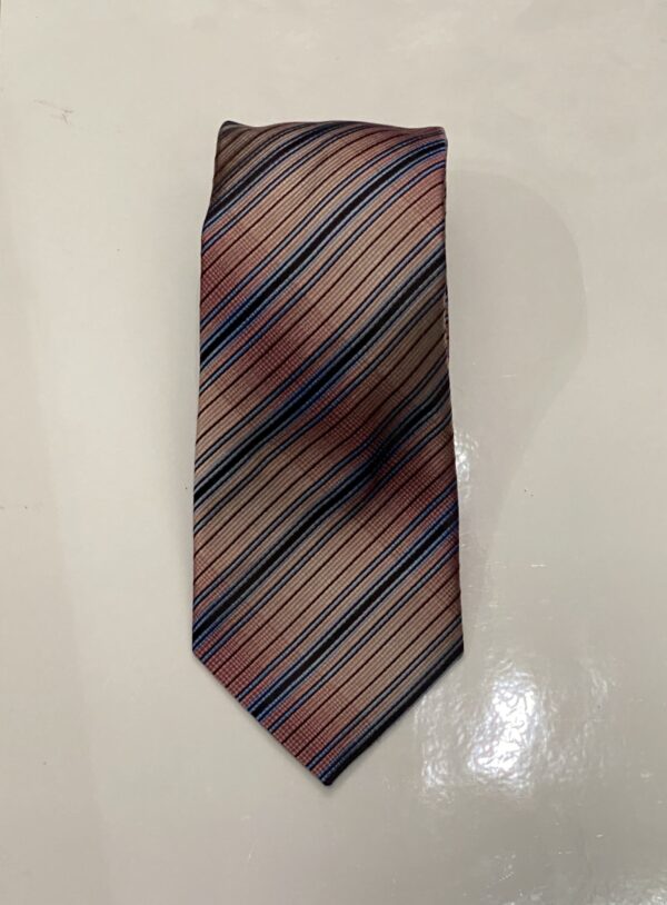Dusty Pink | Blue | Diagonal Stripe | Silk Tie