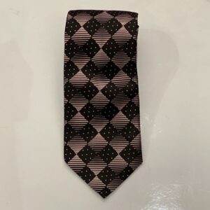 Dusty Pink | Black | Diamond Print | Silk Tie