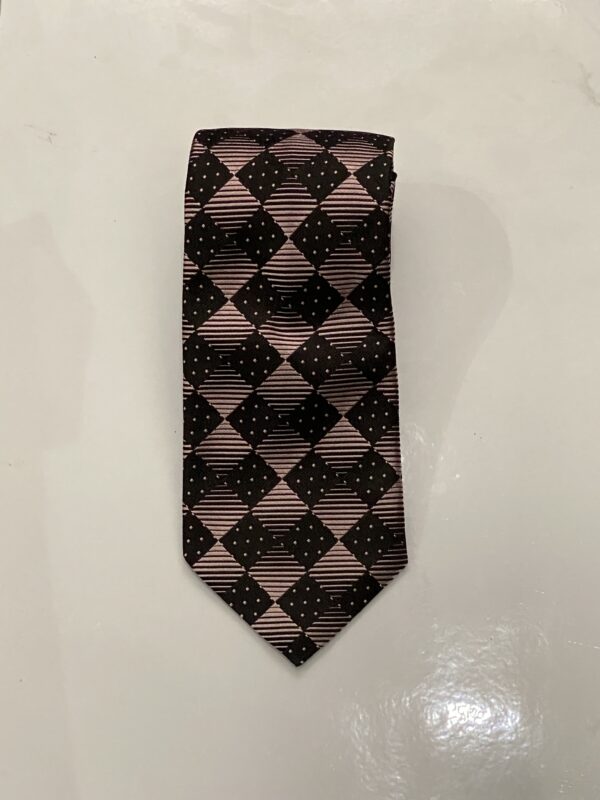 Dusty Pink | Black | Diamond Print | Silk Tie