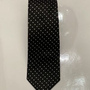 Black | White | Small Diamond Print | Silk Tie