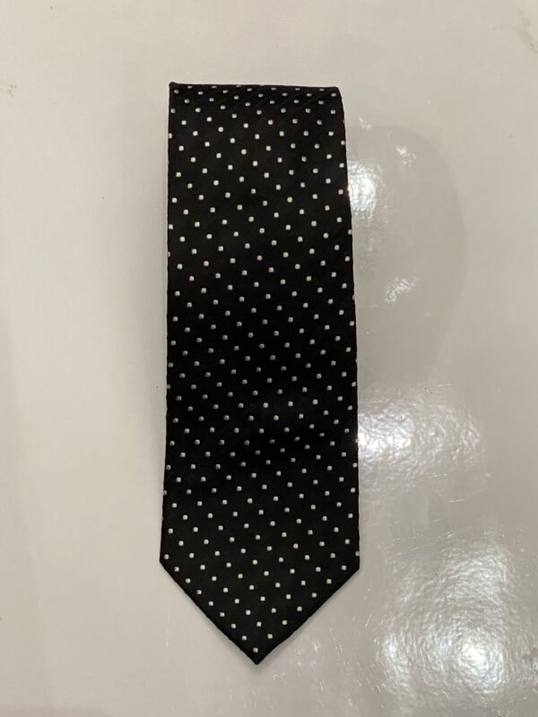 Black | White | Small Diamond Print | Silk Tie
