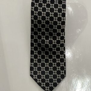 Navy | Grey | Print | Silk Tie