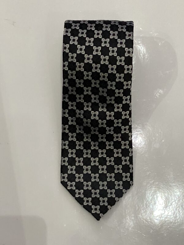 Navy | Grey | Print | Silk Tie