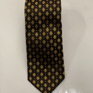 Black | Gold | White | Diamond Print | Silk Tie