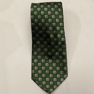 Hunter Green | Grey | Square Print | Silk Tie