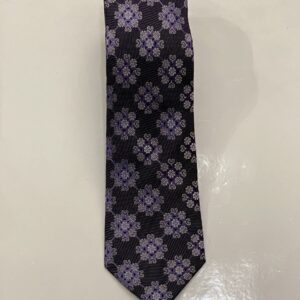 Lilac | Navy | Print | Silk Tie
