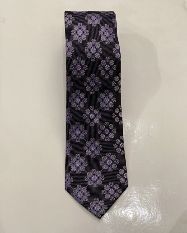 Lilac | Navy | Print | Silk Tie