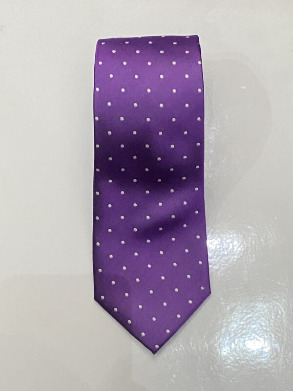Lilac | White | Polka Dot | Silk Tie