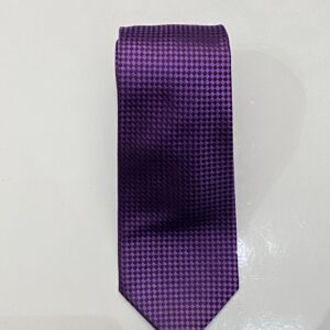 Purple | Navy | Small Diamond Print | Silk Tie