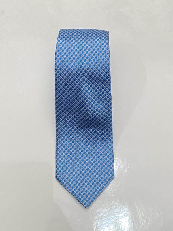 Sky Blue | Light Grey | Small Diamond Print | Silk Tie
