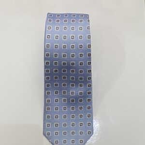 Light Blue | Grey | Square Print | Silk Tie