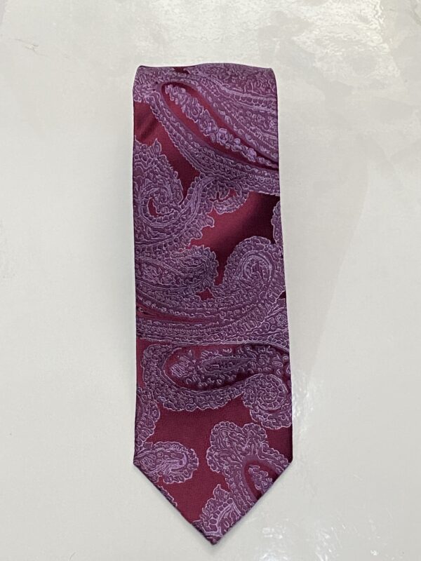 Burgundy | Amethyst | Print | Silk Tie