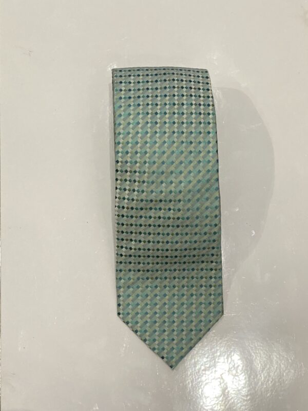 Turquoise | Sage Green | Small Diamond Print | Silk Tie