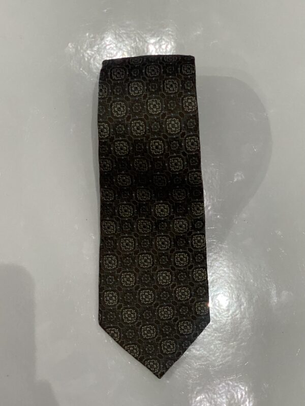 Dark Olive | Floral Print | Silk Tie