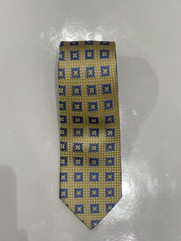 Pastel Yellow | Blue | Print | Silk Tie