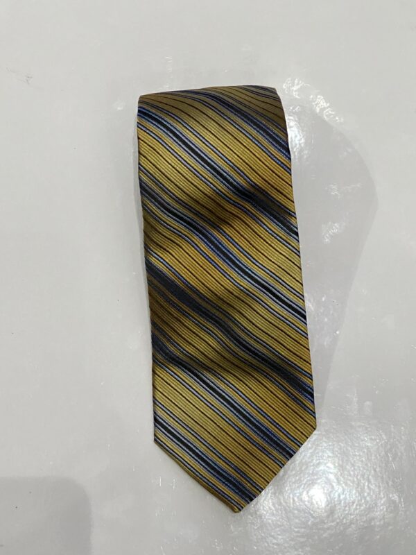 Gold | Blue | Black | Stripe | Silk Tie