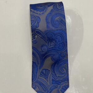 Sapphire Blue | Grey | Print | Silk Tie