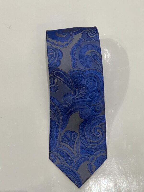 Sapphire Blue | Grey | Print | Silk Tie