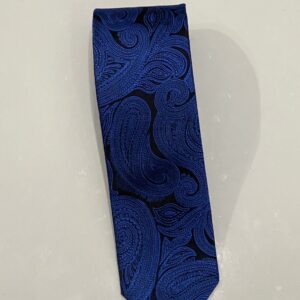 Royal Blue | Black | Print | Silk Tie