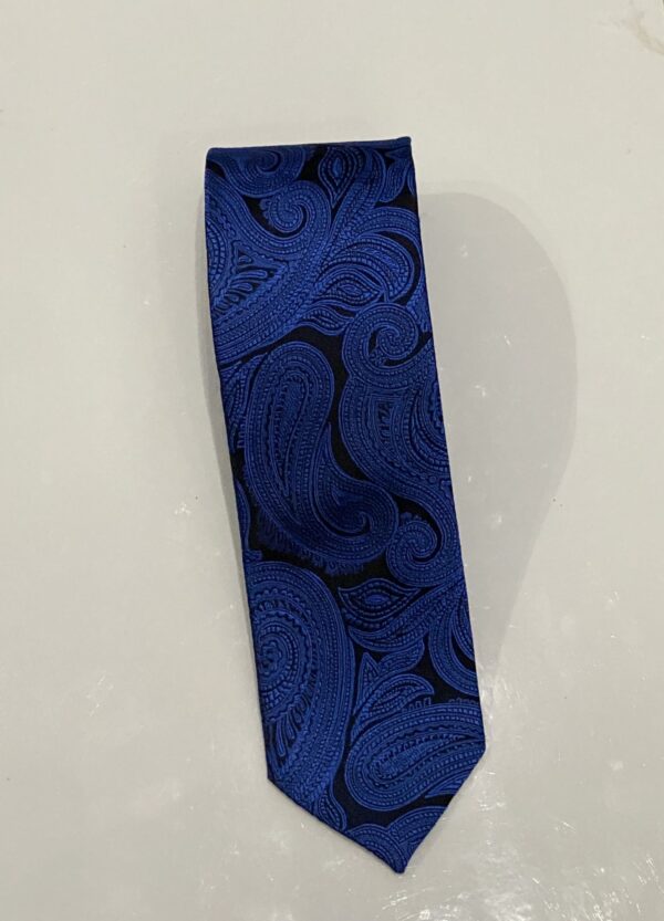 Royal Blue | Black | Print | Silk Tie