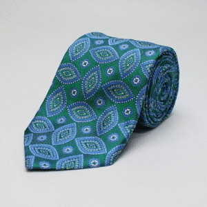 Green | Blue | Print | Silk Tie