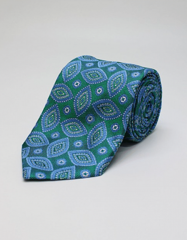 Green | Blue | Print | Silk Tie