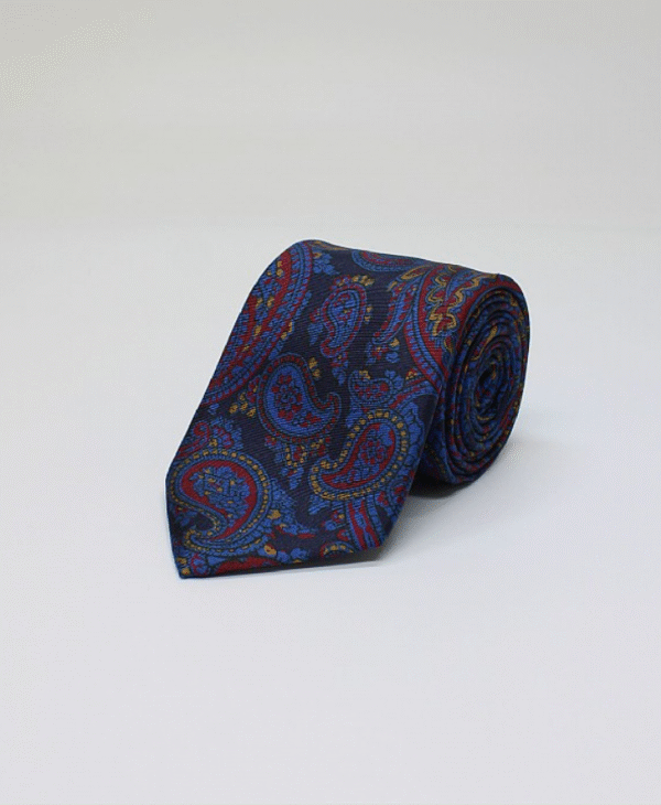 Navy | Gold | Floral | Silk Tie