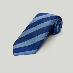 Navy | Sky Blue | Stripe | Woven | Silk Tie
