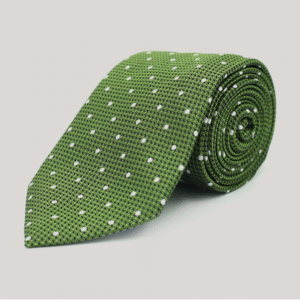 Olive Green | Polka Dot | Woven | Silk Tie