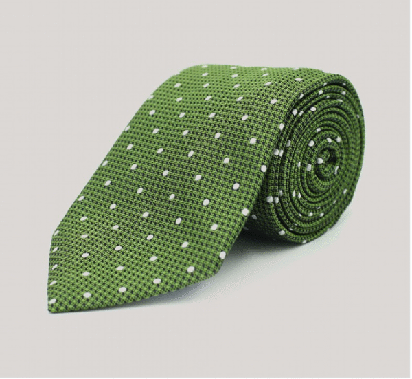 Olive Green | Polka Dot | Woven | Silk Tie