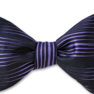 Purple | Black | Stripe | Silk Bow Tie