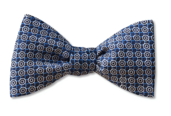 Navy | Print | Silk Bow Tie