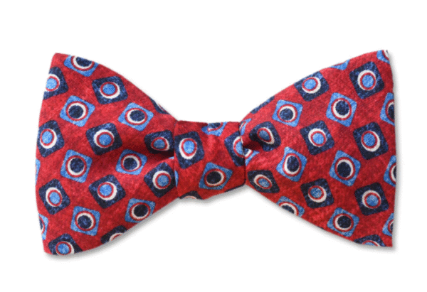 Red | Blue | Print | Silk Bow Tie