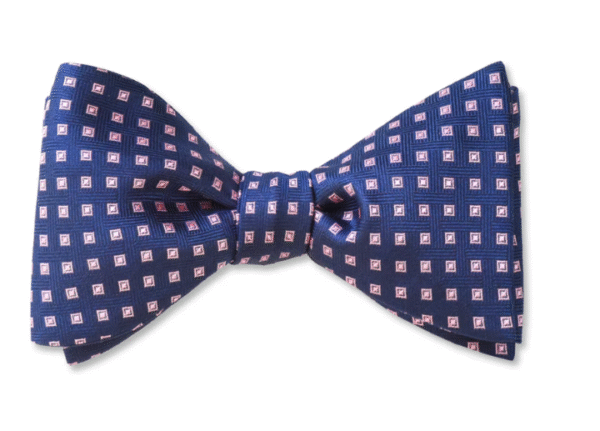 Sapphire Blue | Pink | Print | Silk Bow Tie